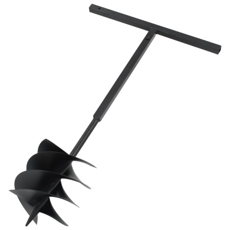vidaXL Taladro de tierra con mango acero negro 250 mm