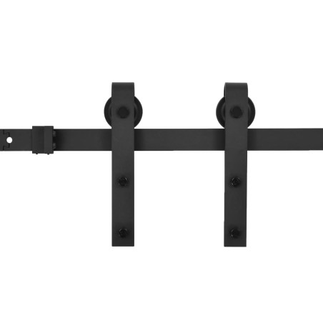 vidaXL Kit de herrajes para puertas correderas SKIEN acero negro 183cm