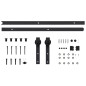 vidaXL Kit de herrajes para puertas correderas SKIEN acero negro 183cm vidaXL Kit de herrajes para puertas correderas SKIEN acero negro 183cm