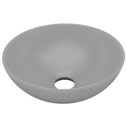 vidaXL Lavabo de cuarto de baño redondo cerámica gris claro