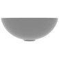 vidaXL Lavabo de cuarto de baño redondo cerámica gris claro vidaXL Lavabo de cuarto de baño redondo cerámica gris claro