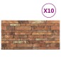 vidaXL Paneles de pared 3D diseño ladrillo marrón 10 pzas EPS vidaXL Paneles de pared 3D diseño ladrillo marrón 10 pzas EPS