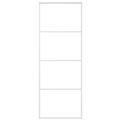 vidaXL Puerta corredera ESG vidrio y aluminio 76x205 cm blanco