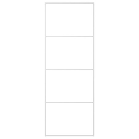 vidaXL Puerta corredera ESG vidrio y aluminio 76x205 cm blanco
