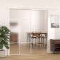 vidaXL Puerta corredera ESG vidrio y aluminio blanca 102,5x205 cm vidaXL Puerta corredera ESG vidrio y aluminio blanca 102,5x205 cm