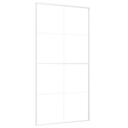 vidaXL Puerta corredera ESG vidrio y aluminio blanca 102,5x205 cm