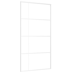 vidaXL Puerta corredera ESG vidrio y aluminio blanca 102,5x205 cm