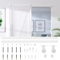 vidaXL Kit herrajes para puertas correderas de acero blanco 183 cm vidaXL Kit herrajes para puertas correderas de acero blanco 183 cm