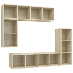 vidaXL Set de muebles para TV 4 pzas madera contrachapada roble Sonoma