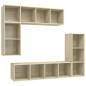 vidaXL Set de muebles para TV 4 pzas madera contrachapada roble Sonoma