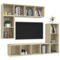 vidaXL Set de muebles para TV 4 pzas madera contrachapada roble Sonoma