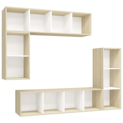 vidaXL Muebles de salón 4 piezas madera de ingeniería roble Sonoma
