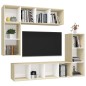 vidaXL Muebles de salón 4 piezas madera de ingeniería roble Sonoma vidaXL Muebles de salón 4 piezas madera de ingeniería roble Sonoma