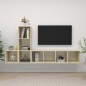 vidaXL Juego de muebles de salón 3 pzas madera ingeniería roble Sonoma