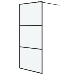 vidaXL Mampara de ducha vidrio ESG esmerilado negro 90x195 cm