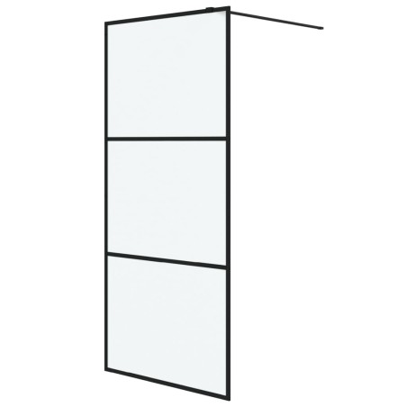vidaXL Mampara de ducha vidrio ESG esmerilado negro 90x195 cm