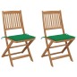 vidaXL Sillas de jardín plegables 2 uds y cojines madera maciza acacia vidaXL Sillas de jardín plegables 2 uds y cojines madera maciza acacia
