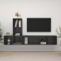 vidaXL Muebles de salón 3 piezas madera de ingeniería gris brillo