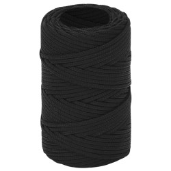 vidaXL Cuerda de barco polipropileno negro intenso 2 mm 50 m
