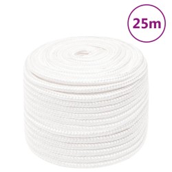 vidaXL Cuerda de barco polipropileno blanco intenso 12 mm 25 m