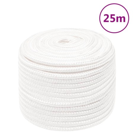 vidaXL Cuerda de barco polipropileno blanco intenso 12 mm 25 m