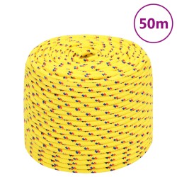vidaXL Cuerda de barco polipropileno amarillo 6 mm 50 m