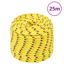 vidaXL Cuerda de barco polipropileno amarillo 12 mm 25 m