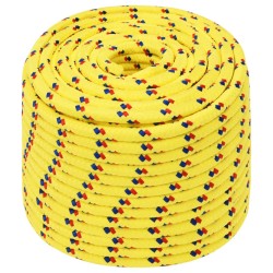 vidaXL Cuerda de barco polipropileno amarillo 12 mm 25 m