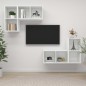 vidaXL Muebles de salón de pared 4 piezas blanco y roble Sonoma vidaXL Muebles de salón de pared 4 piezas blanco y roble Sonoma