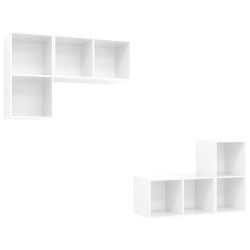 vidaXL Muebles de salón de pared 4 piezas blanco y roble Sonoma