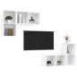 vidaXL Muebles de salón de pared 4 piezas blanco y roble Sonoma vidaXL Muebles de salón de pared 4 piezas blanco y roble Sonoma
