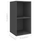vidaXL Muebles de salón de pared 4 pzas madera ingeniería gris brillo vidaXL Muebles de salón de pared 4 pzas madera ingeniería gris brillo