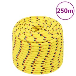 vidaXL Cuerda de barco polipropileno amarillo 12 mm 250 m