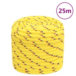vidaXL Cuerda de barco polipropileno amarillo 18 mm 25 m