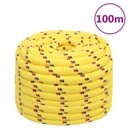 vidaXL Cuerda de barco polipropileno amarillo 20 mm 100 m