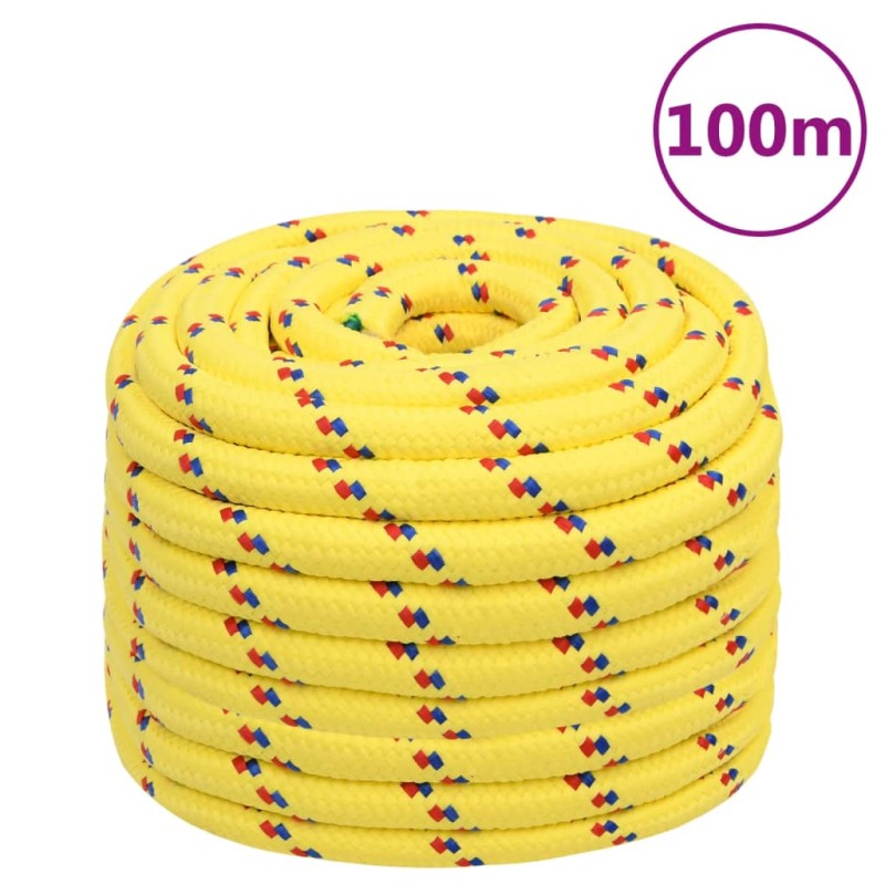 vidaXL Cuerda de barco polipropileno amarillo 20 mm 100 m vidaXL Cuerda de barco polipropileno amarillo 20 mm 100 m