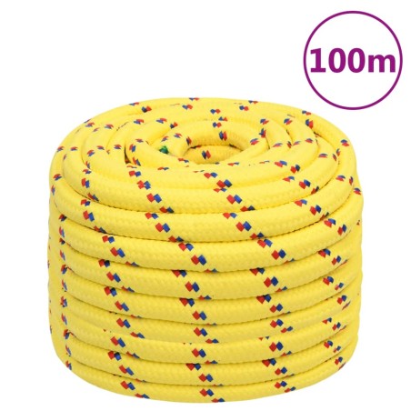 vidaXL Cuerda de barco polipropileno amarillo 20 mm 100 m