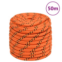 vidaXL Cuerda de barco polipropileno naranja 18 mm 50 m