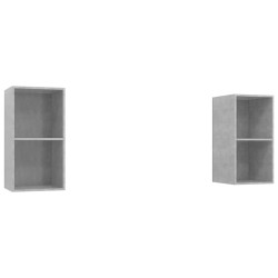 vidaXL Muebles de salón de pared 2 pzs madera ingeniería gris hormigón