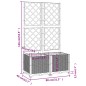 vidaXL Jardinera con enrejado PP gris claro 80x40x136 cm vidaXL Jardinera con enrejado PP gris claro 80x40x136 cm