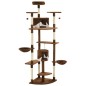 vidaXL Rascador para gatos con poste de sisal marrón y blanco 203 cm vidaXL Rascador para gatos con poste de sisal marrón y blanco 203 cm