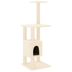 vidaXL Rascador para gatos con postes de sisal color crema 104 cm