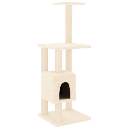vidaXL Rascador para gatos con postes de sisal color crema 104 cm