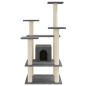 vidaXL Rascador para gatos con postes de sisal gris oscuro 110 cm