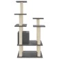 vidaXL Rascador para gatos con postes de sisal gris oscuro 110 cm