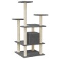 vidaXL Rascador para gatos con postes de sisal gris oscuro 110 cm