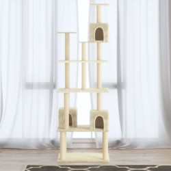 vidaXL Rascador para gatos con postes de sisal crema 188 cm