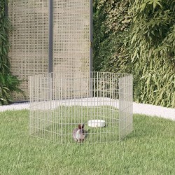 vidaXL Jaula para conejos 6 paneles hierro galvanizado 54x60 cm