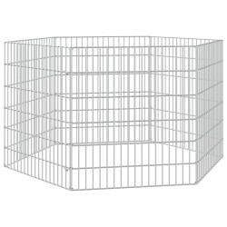 vidaXL Jaula para conejos 6 paneles hierro galvanizado 54x60 cm