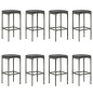 vidaXL Muebles de bar para jardín 9 pzas cojines ratán sintético gris vidaXL Muebles de bar para jardín 9 pzas cojines ratán sintético gris